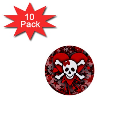 Skull Romance  1  Mini Button (10 pack)  from ArtsNow.com Front