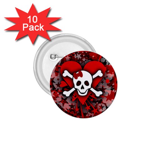 Skull Romance  1.75  Button (10 pack)  from ArtsNow.com Front