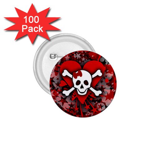 Skull Romance  1.75  Button (100 pack)  from ArtsNow.com Front