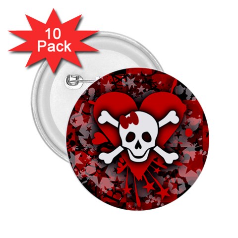 Skull Romance  2.25  Button (10 pack) from ArtsNow.com Front