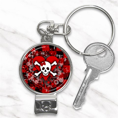 Skull Romance  Nail Clippers Key Chain from ArtsNow.com Front