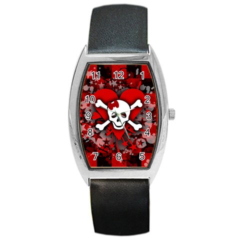 Skull Romance  Barrel Style Metal Watch from ArtsNow.com Front