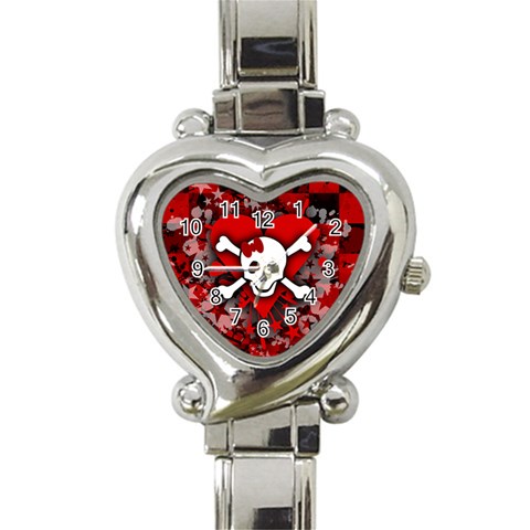 Skull Romance  Heart Italian Charm Watch from ArtsNow.com Front