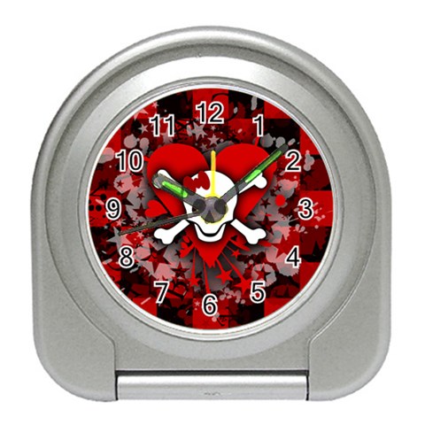 Skull Romance  Travel Alarm Clock from ArtsNow.com Front