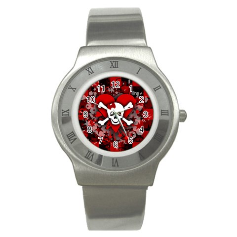 Skull Romance  Stainless Steel Watch from ArtsNow.com Front