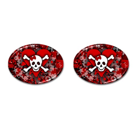 Skull Romance  Cufflinks (Oval) from ArtsNow.com Front(Pair)