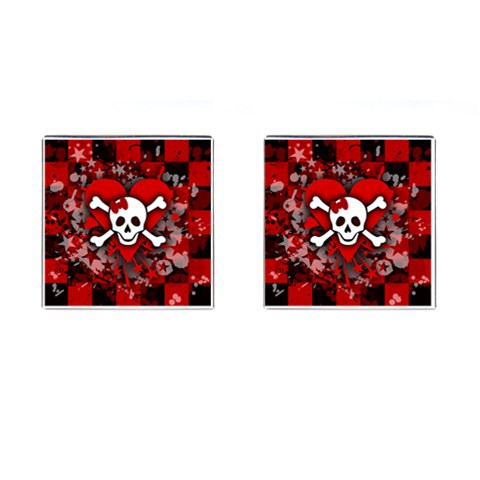 Skull Romance  Cufflinks (Square) from ArtsNow.com Front(Pair)