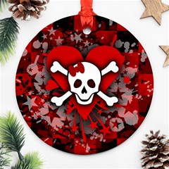 Skull Romance  Round Ornament (Two Sides) from ArtsNow.com Back