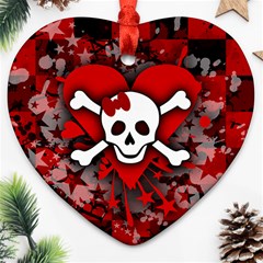 Skull Romance  Heart Ornament (Two Sides) from ArtsNow.com Front