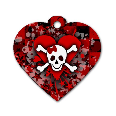 Skull Romance  Dog Tag Heart (One Side) from ArtsNow.com Front