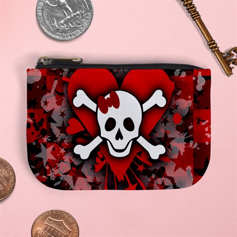 Skull Romance  Mini Coin Purse from ArtsNow.com Front