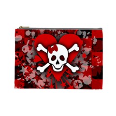 Skull Romance  Cosmetic Bag (Large) from ArtsNow.com Front