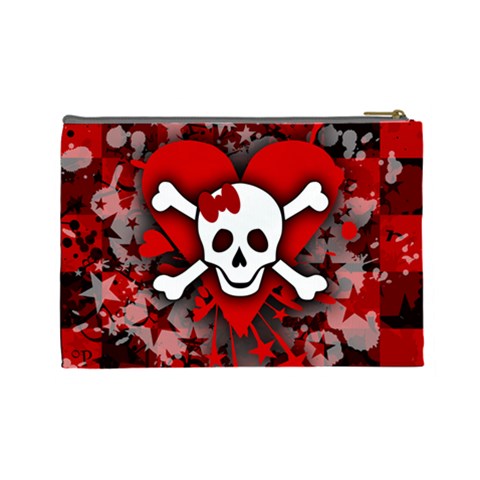 Skull Romance  Cosmetic Bag (Large) from ArtsNow.com Back