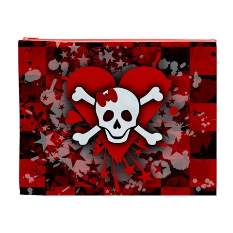 Skull Romance  Cosmetic Bag (XL) from ArtsNow.com Front