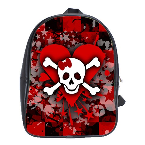 Skull Romance  School Bag (Large) from ArtsNow.com Front