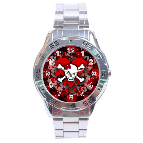 Skull Romance  Stainless Steel Analogue Men’s Watch from ArtsNow.com Front