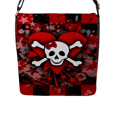 Skull Romance  Flap Closure Messenger Bag (Large) from ArtsNow.com Front