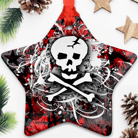 Skull Splatter Ornament (Star) from ArtsNow.com Front