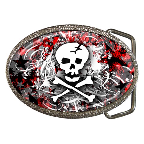 Skull Splatter Belt Buckle from ArtsNow.com Front