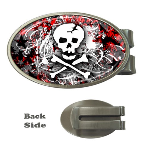 Skull Splatter Money Clip (Oval) from ArtsNow.com Front