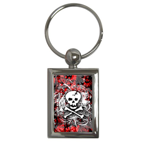 Skull Splatter Key Chain (Rectangle) from ArtsNow.com Front