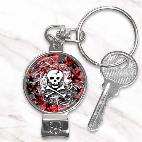 Skull Splatter Nail Clippers Key Chain from ArtsNow.com Front