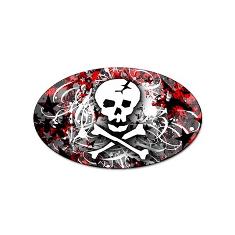 Skull Splatter Sticker (Oval) from ArtsNow.com Front