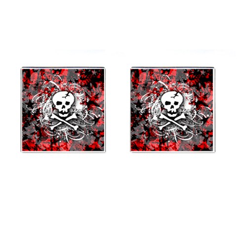 Skull Splatter Cufflinks (Square) from ArtsNow.com Front(Pair)