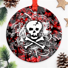 Skull Splatter Round Ornament (Two Sides) from ArtsNow.com Front