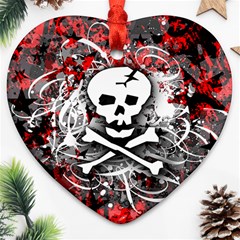 Skull Splatter Heart Ornament (Two Sides) from ArtsNow.com Front