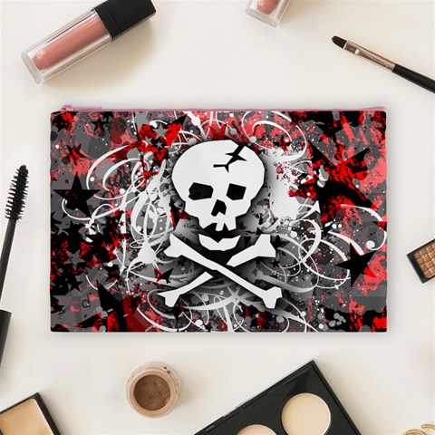 Skull Splatter Cosmetic Bag (Large) from ArtsNow.com Front