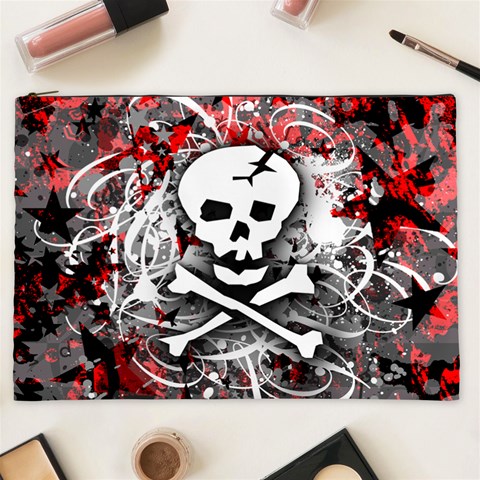 Skull Splatter Cosmetic Bag (XXL) from ArtsNow.com Front