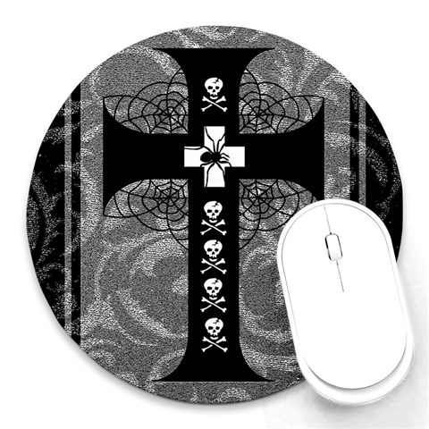 Spider Web Cross Round Mousepad from ArtsNow.com Front