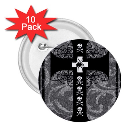 Spider Web Cross 2.25  Button (10 pack) from ArtsNow.com Front