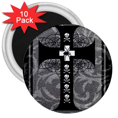 Spider Web Cross 3  Magnet (10 pack) from ArtsNow.com Front