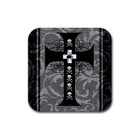 Spider Web Cross Rubber Coaster (Square) from ArtsNow.com Front