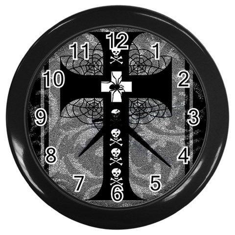 Spider Web Cross Wall Clock (Black) from ArtsNow.com Front