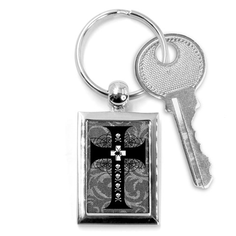 Spider Web Cross Key Chain (Rectangle) from ArtsNow.com Front