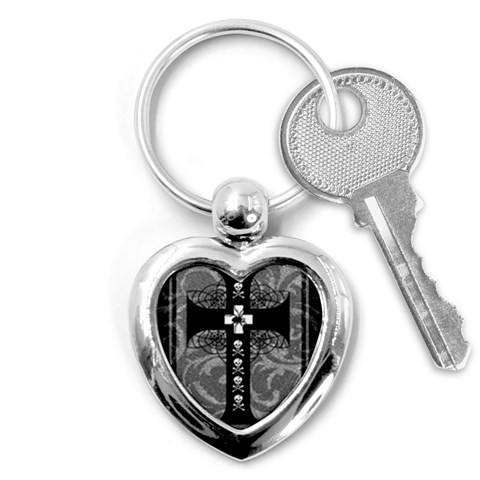 Spider Web Cross Key Chain (Heart) from ArtsNow.com Front