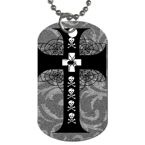 Spider Web Cross Dog Tag (One Side) from ArtsNow.com Front