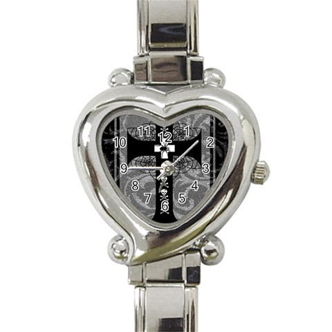 Spider Web Cross Heart Italian Charm Watch from ArtsNow.com Front