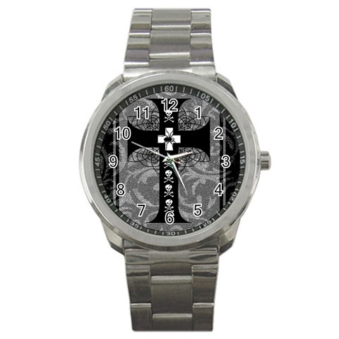 Spider Web Cross Sport Metal Watch from ArtsNow.com Front