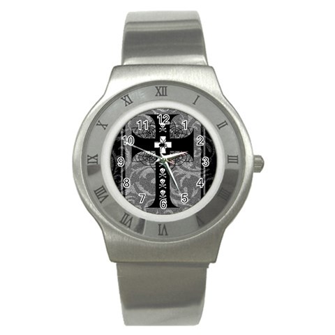 Spider Web Cross Stainless Steel Watch from ArtsNow.com Front