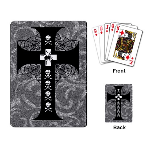 Spider Web Cross Playing Cards Single Design from ArtsNow.com Back