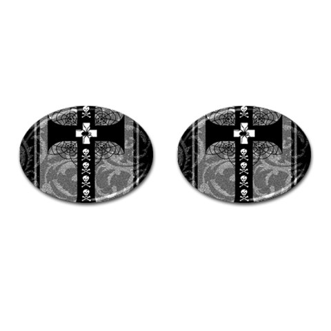 Spider Web Cross Cufflinks (Oval) from ArtsNow.com Front(Pair)