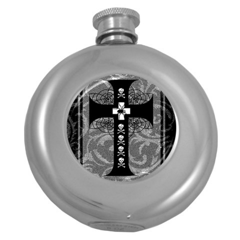 Spider Web Cross Hip Flask (5 oz) from ArtsNow.com Front