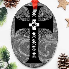 Spider Web Cross Oval Ornament (Two Sides) from ArtsNow.com Front