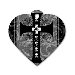 Spider Web Cross Dog Tag Heart (Two Sides) from ArtsNow.com Front