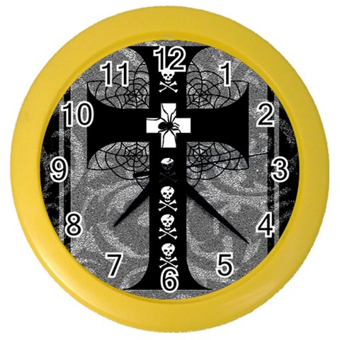 Spider Web Cross Color Wall Clock from ArtsNow.com Front