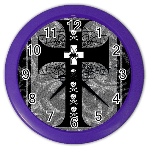 Spider Web Cross Color Wall Clock from ArtsNow.com Front